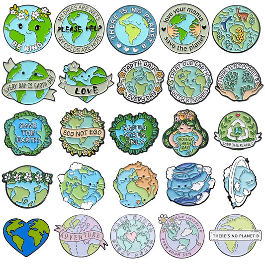 Protect Environment Love The Earth Enamel Pins – Earth Day Collection