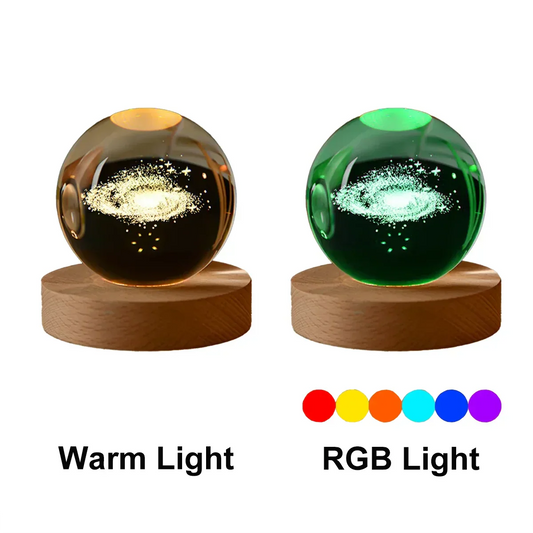 6cm Cosmos Crystal Ball Lamp – Solar Theme RGB Night Light