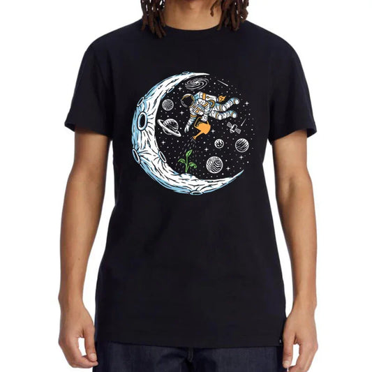Funny Astronaut Print T-Shirt – 100% Cotton Men’s Summer Tee