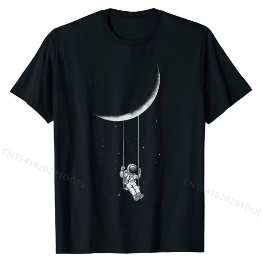 Moon Swing Astronaut T-Shirt – Funny Custom Space Tee for Men