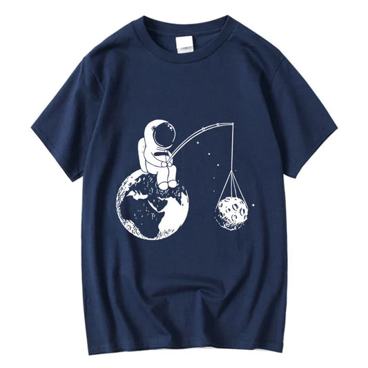 Cool Astronaut Print T-Shirt – High-Quality 100% Cotton Casual Tee