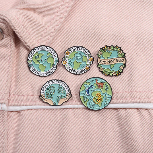 Protect Environment Love The Earth Enamel Pins – Earth Day Collection