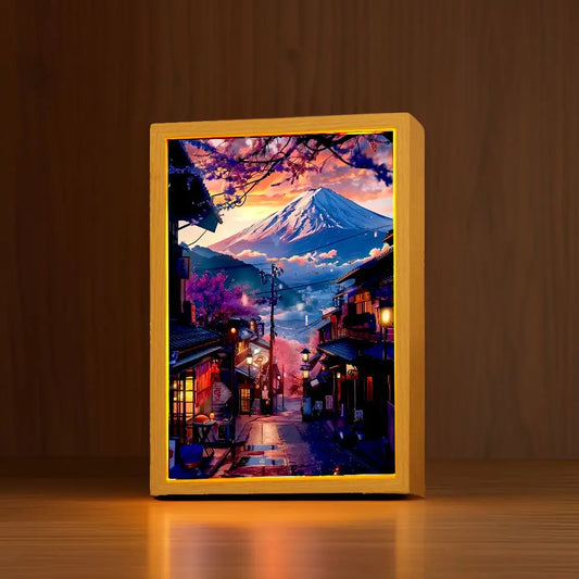 Mount Fuji LED Photo Frame – Light Painting Night Lamp