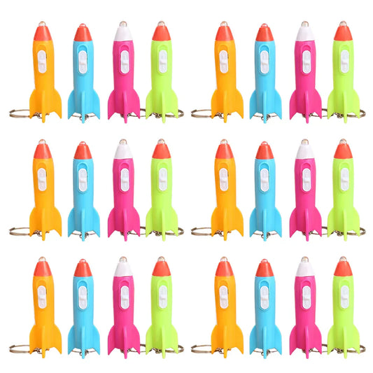 Mini Rocket LED Keychains – 12pcs Light-Up Party Favors for Kids