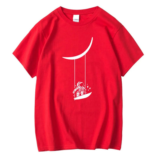 Astronaut Print Men’s T-Shirt – 100% Cotton Casual Summer Tee