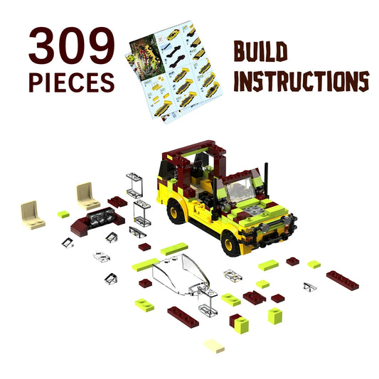 Jurassic Tour Vehicle – Dinosaur World Building Brick Set (309 Pcs)