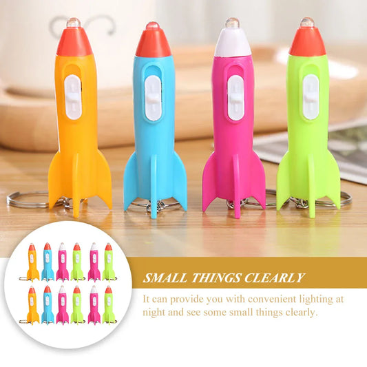 Mini Rocket LED Keychains – 12pcs Light-Up Party Favors for Kids